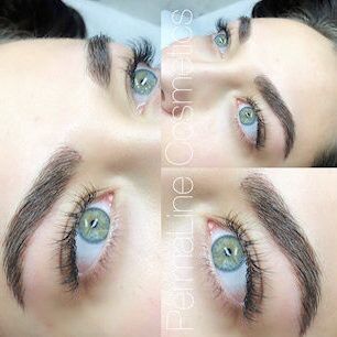 A woman's eyes and eyebrows are shown in a series of photos.